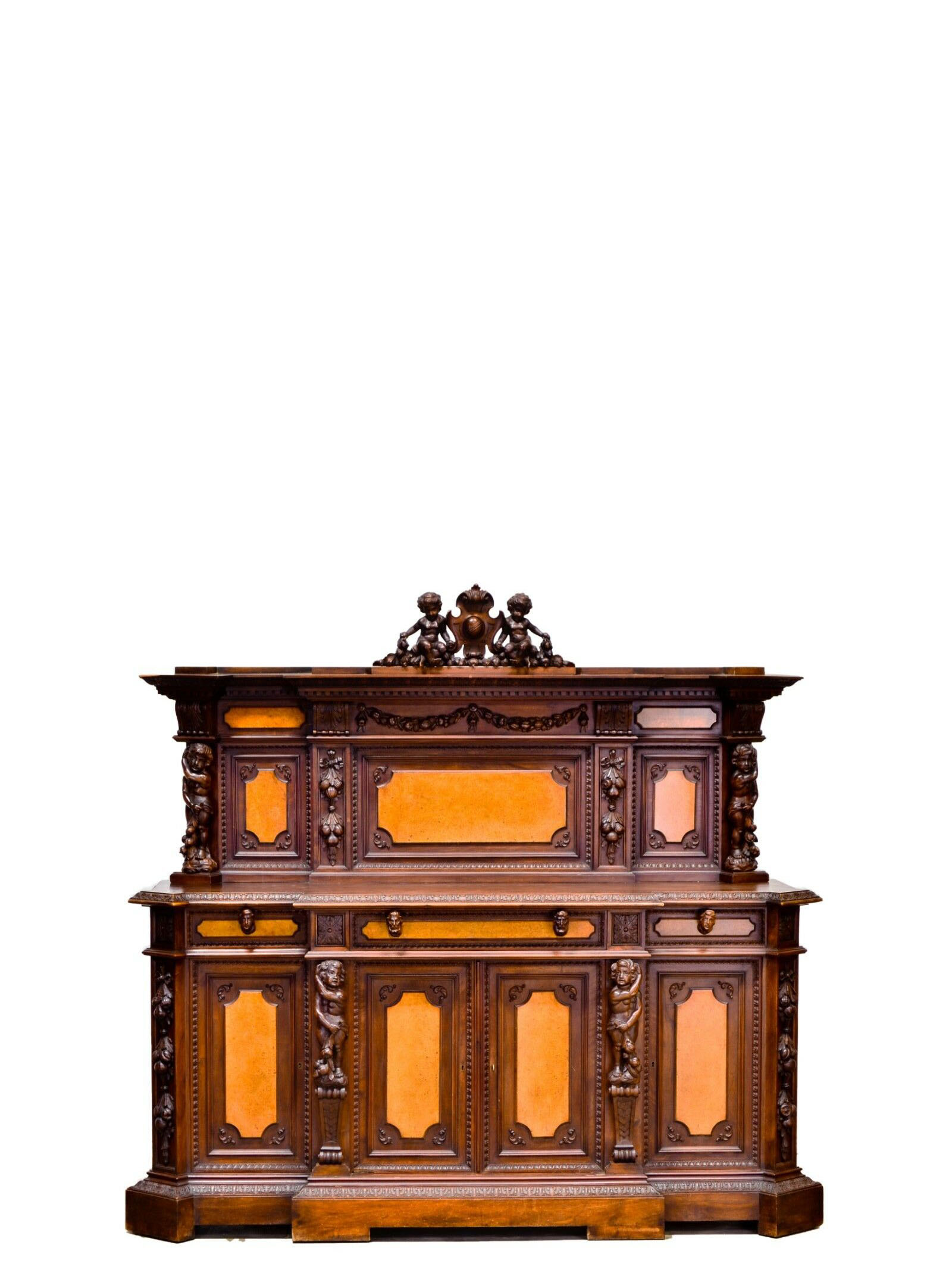 Italian Antique Carved Sideboard